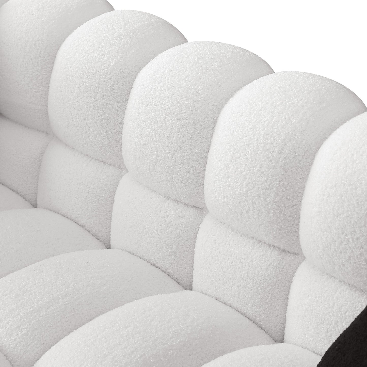 Marshmallow Boucle Sofa – 84.3" Three-Seater in White