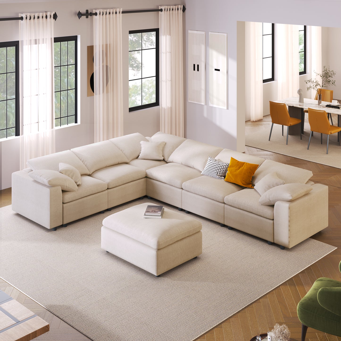 U-Style Oversized Modular Sectional Sofa
