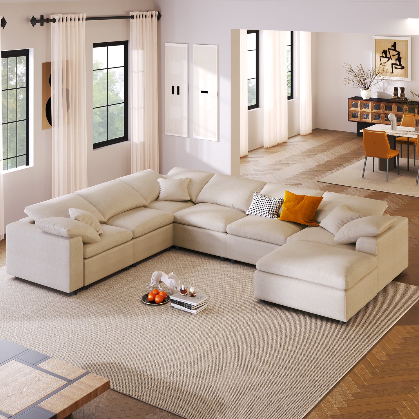 U-Style Oversized Modular Sectional Sofa