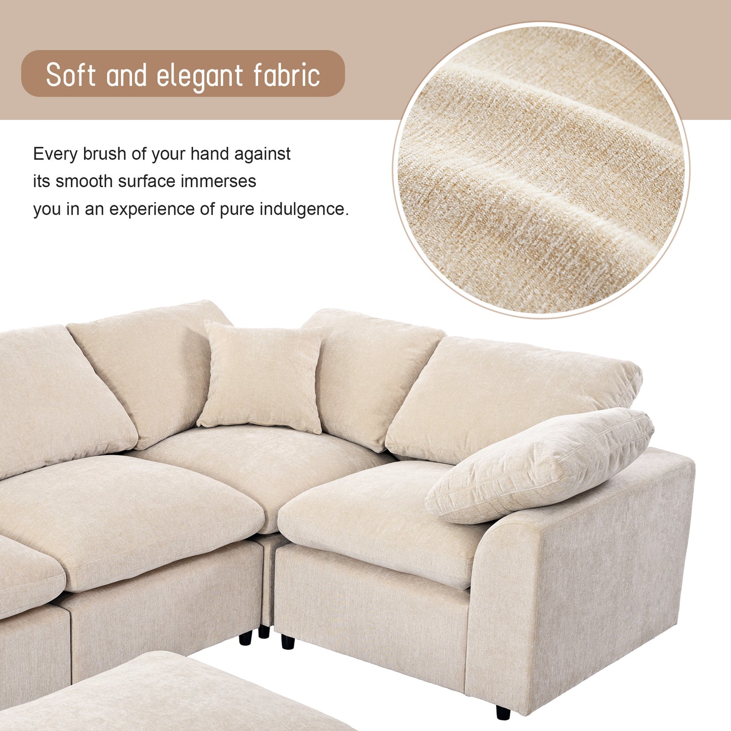 U-Style Oversized Modular Sectional Sofa