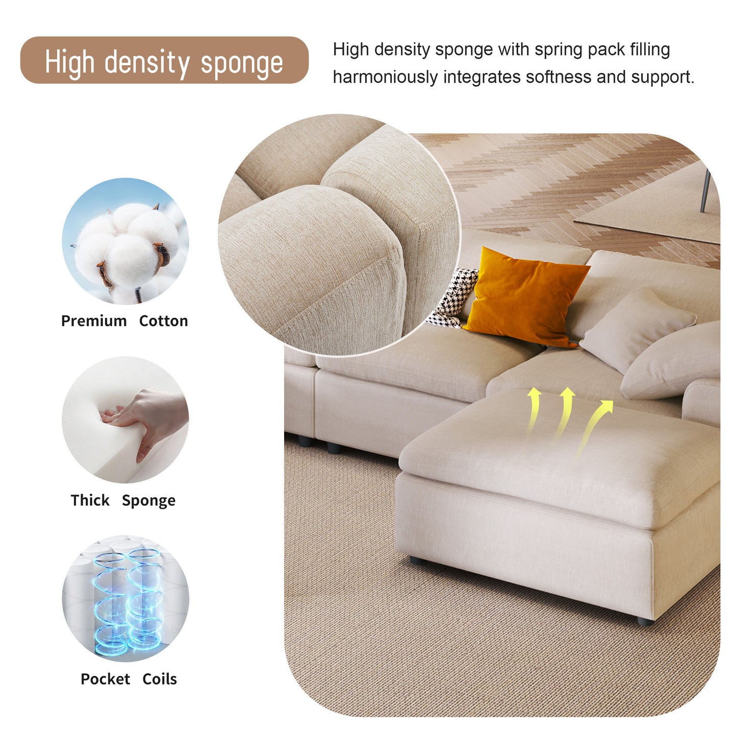 U-Style Oversized Modular Sectional Sofa