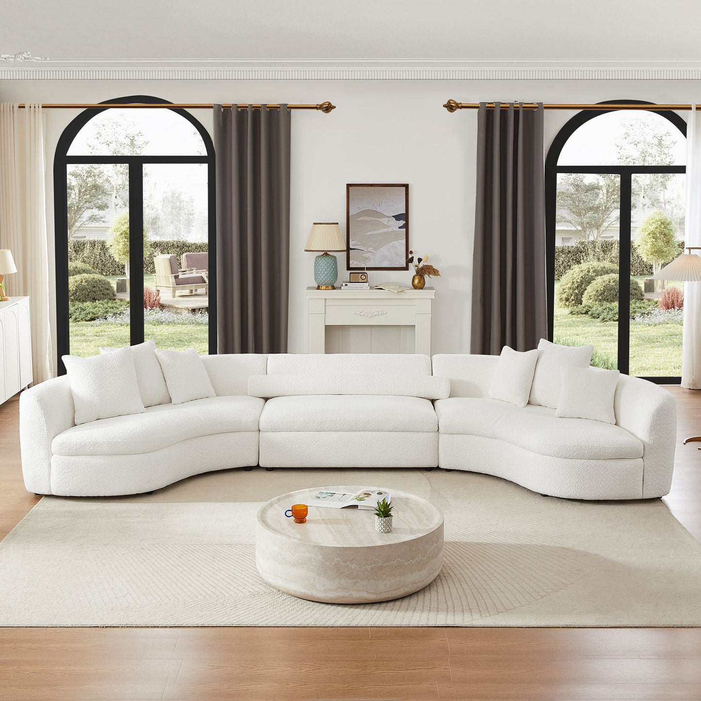 Oversized Modern 3-Piece Upholstered Sofa