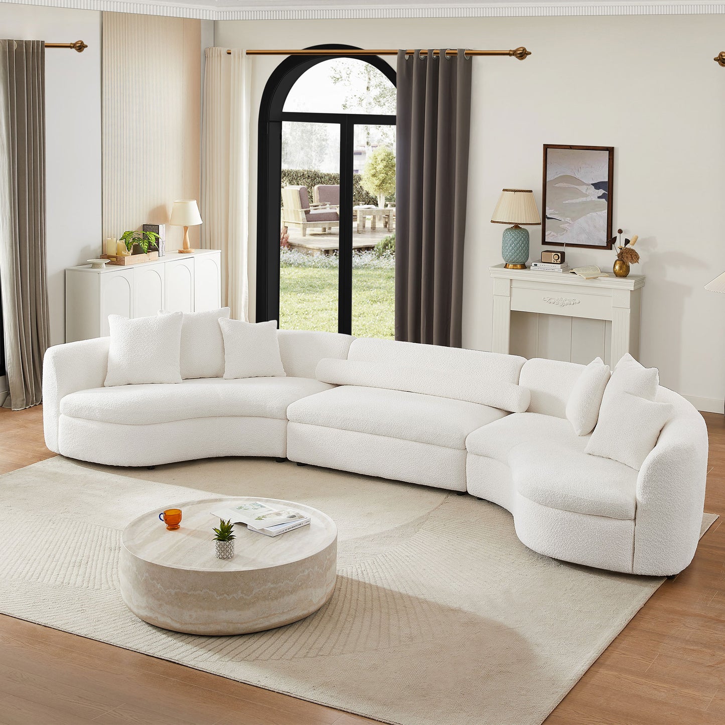 Oversized Modern 3-Piece Upholstered Sofa