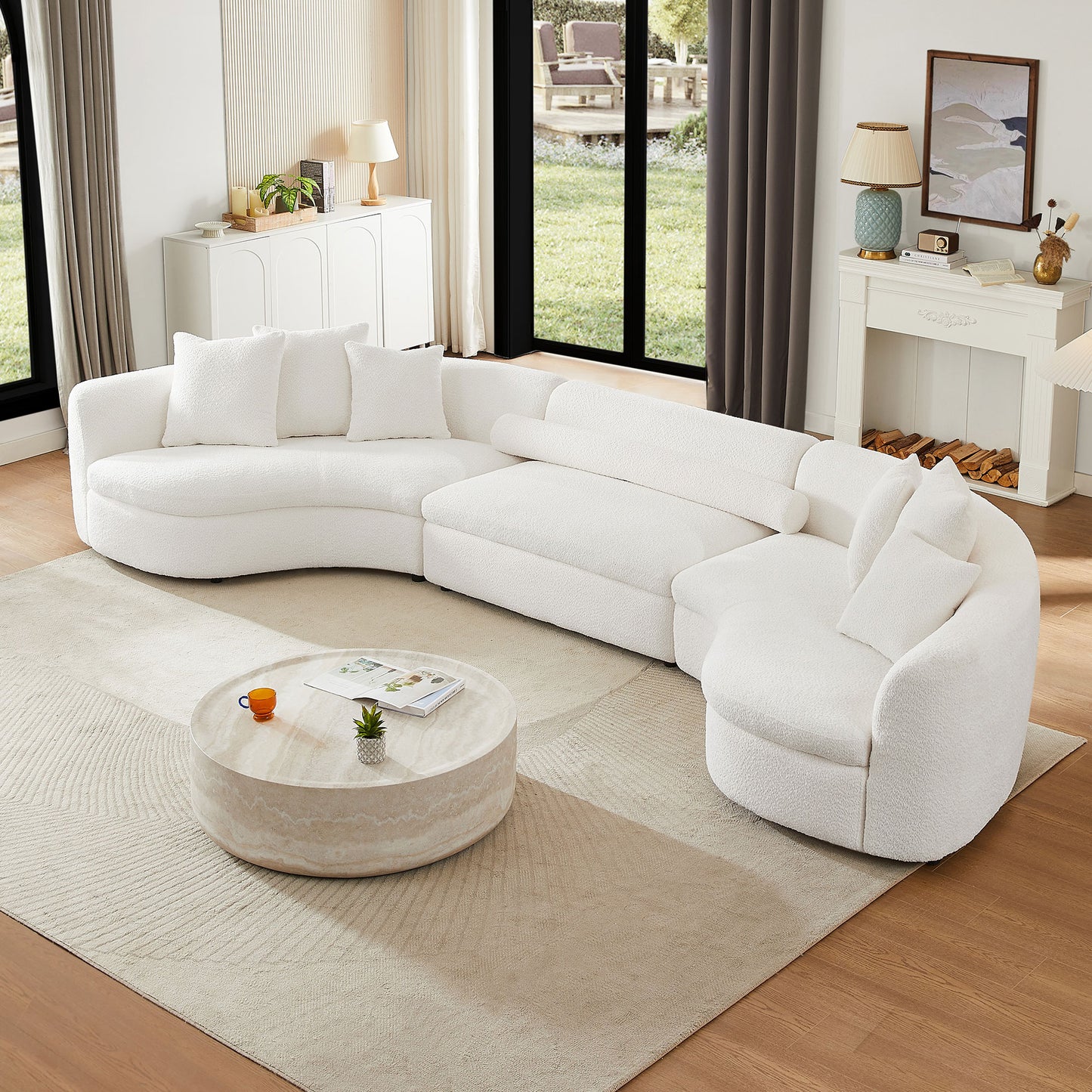 Oversized Modern 3-Piece Upholstered Sofa