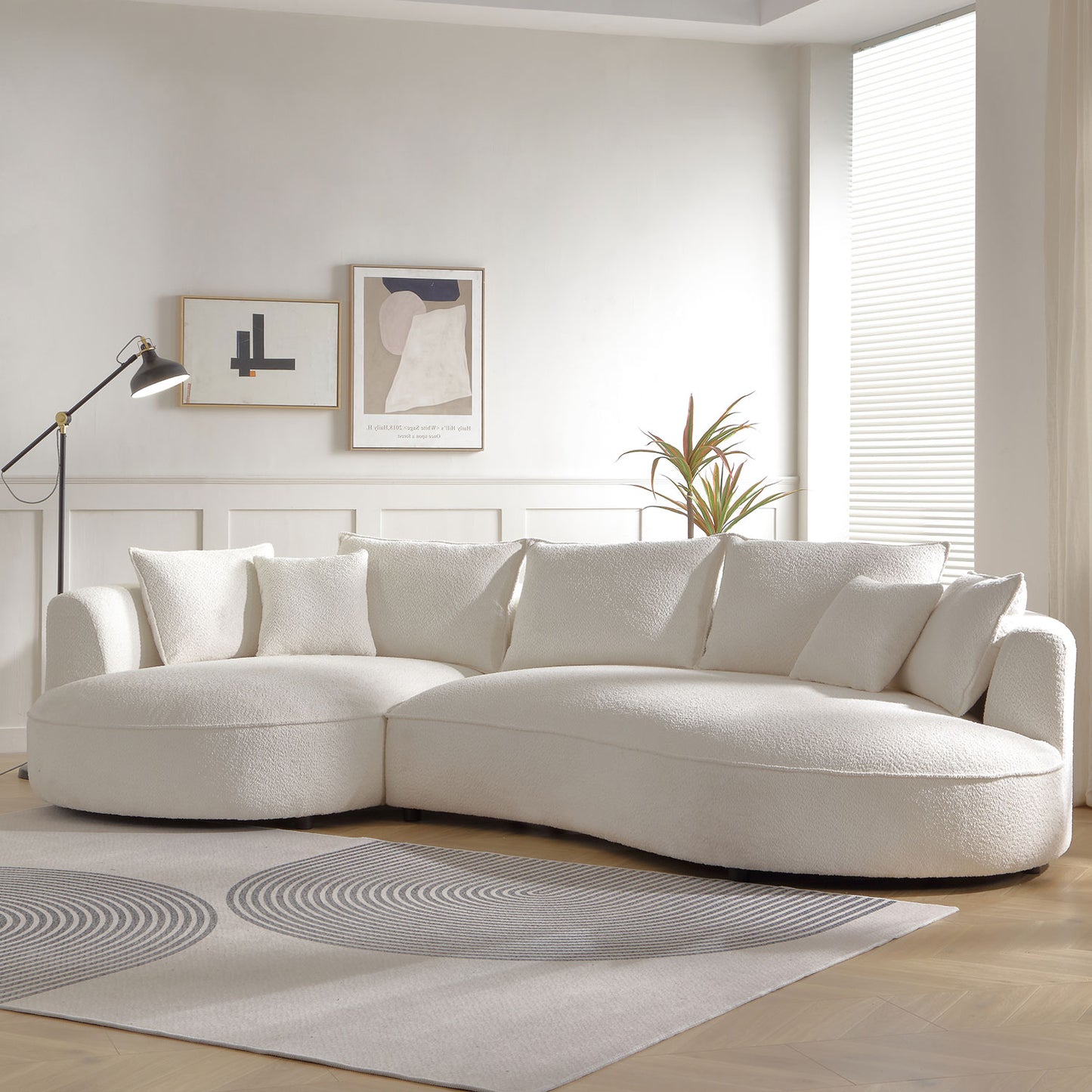 Luxury Bouclé Curved Cloud Sofa