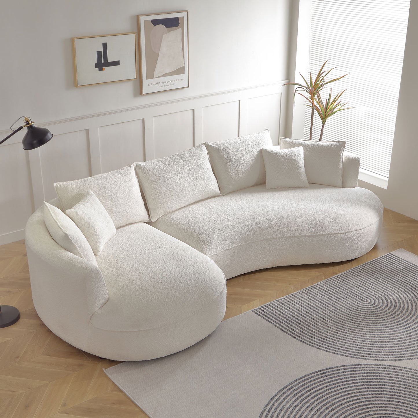 Luxury Bouclé Curved Cloud Sofa