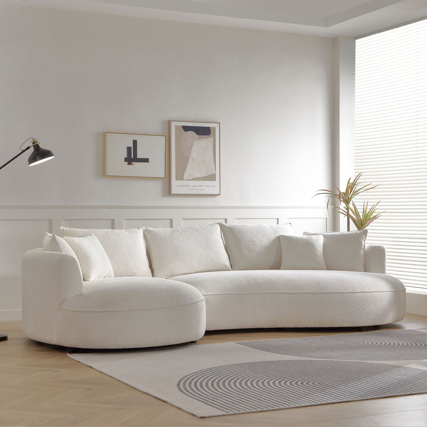 Luxury Bouclé Curved Cloud Sofa