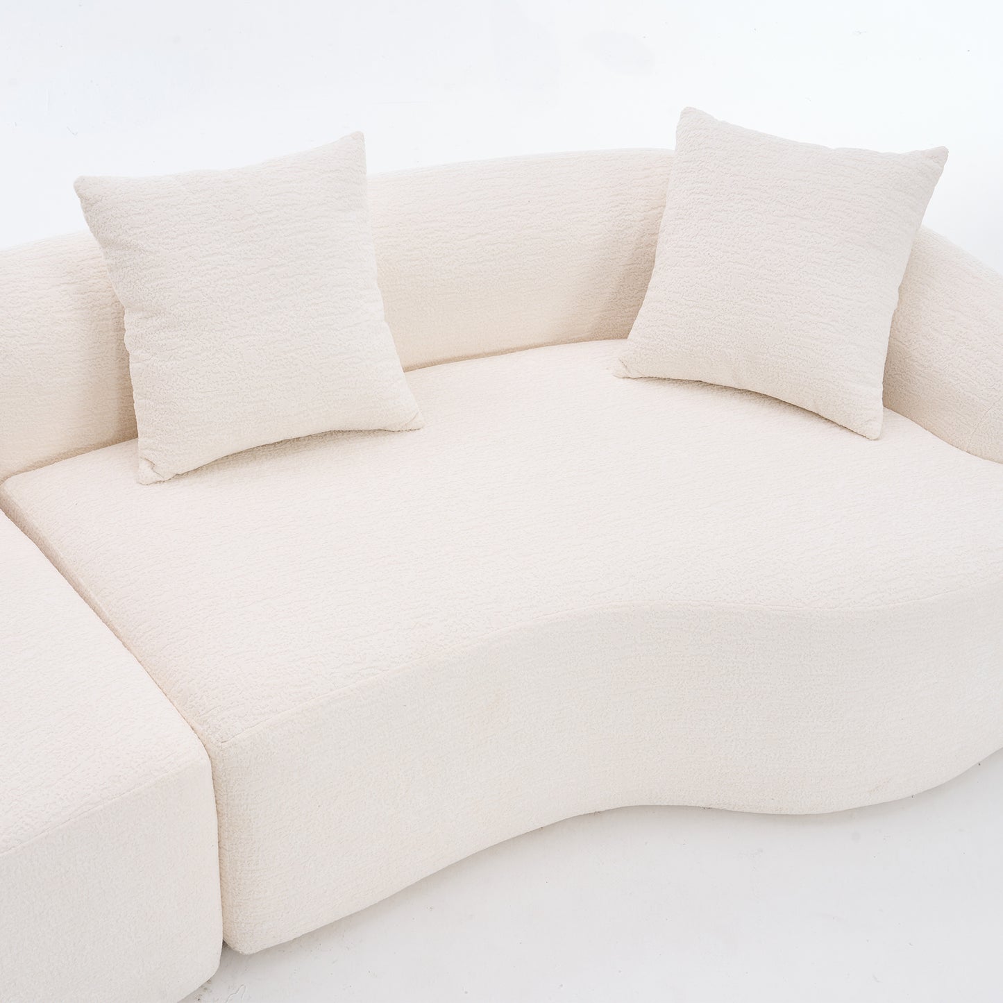 Luxurious 4-Seater White Chenille Sofa