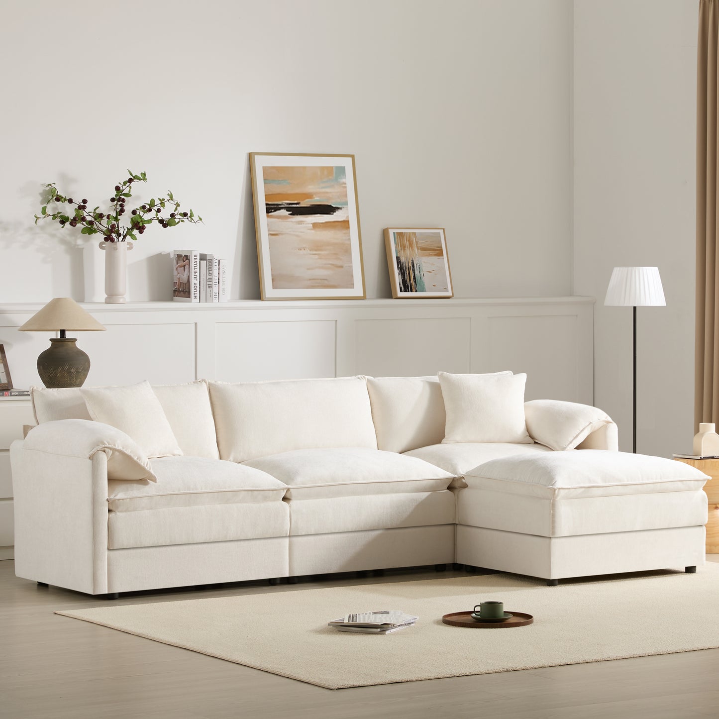 103.5" Chenille Modular Sectional Sofa