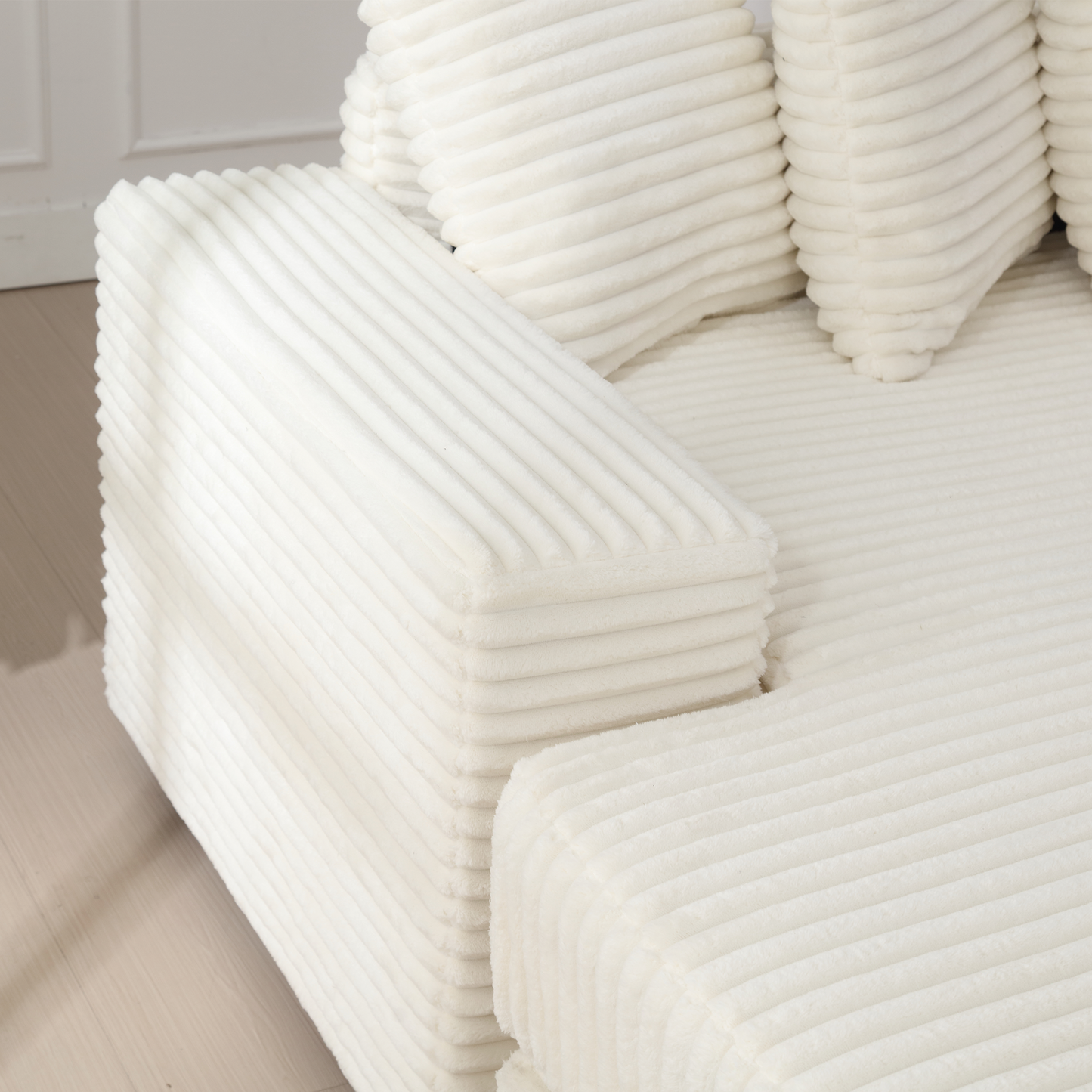 Oversized L-Shaped Corduroy Sofa