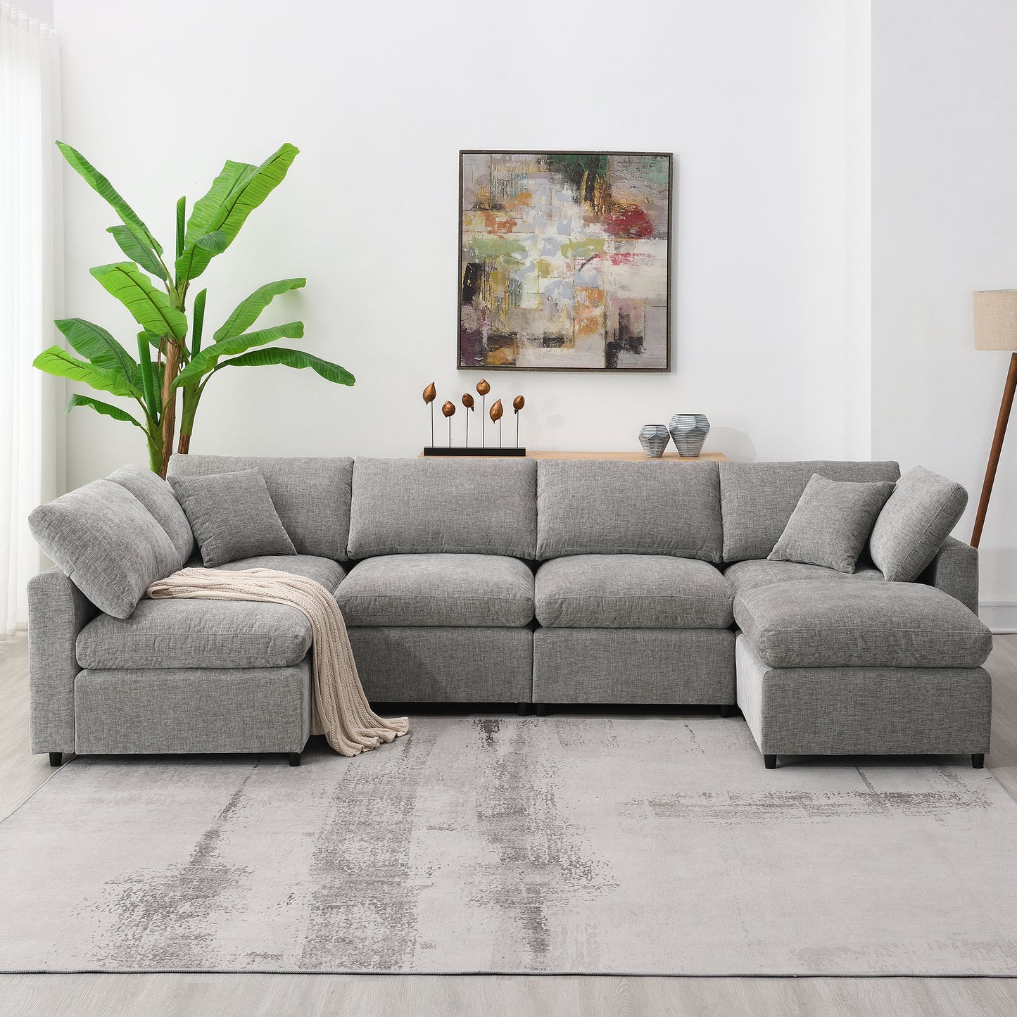 130”x 65” Modern Modular Cloud Sofa Bed