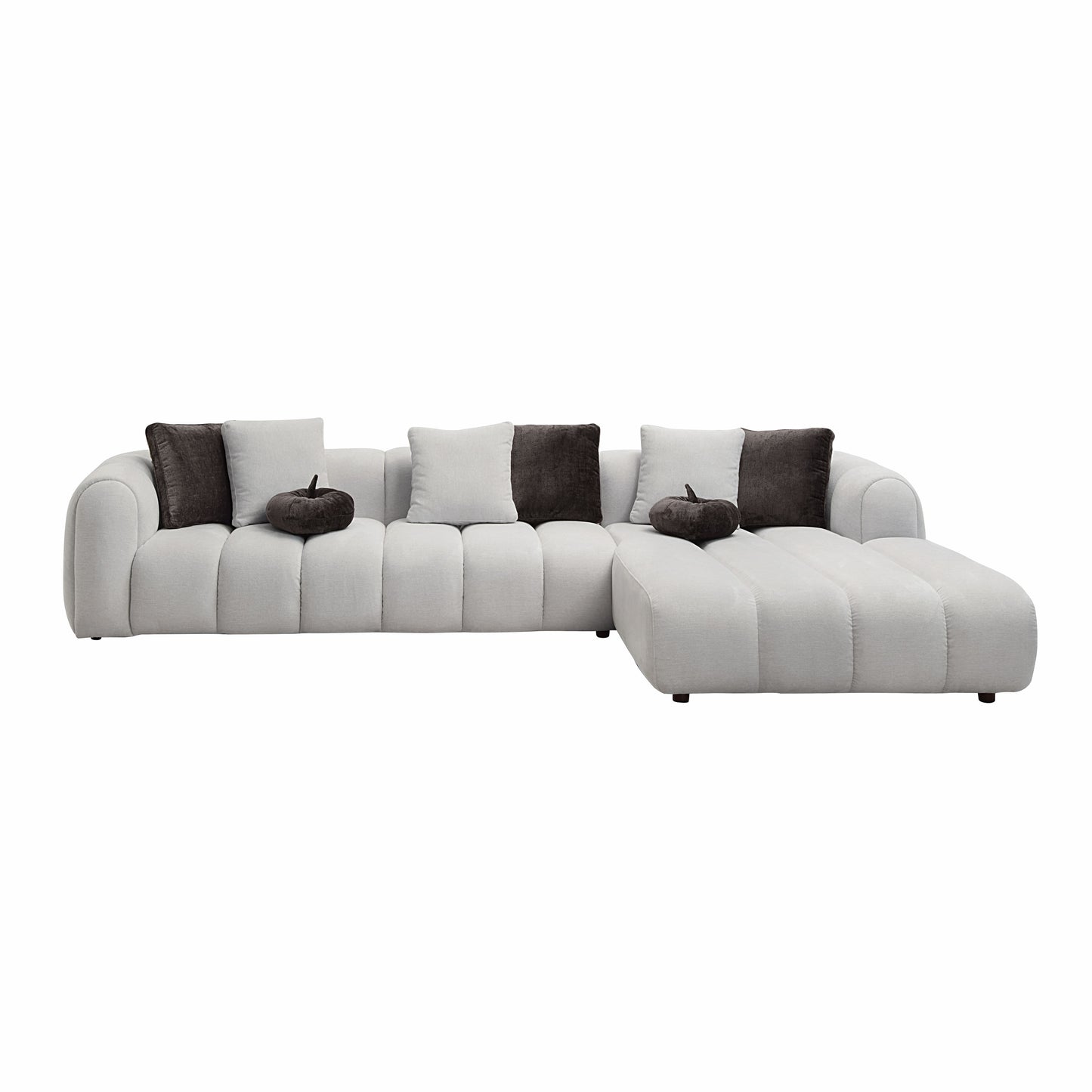Manilla Ivory White Linen Sectional Sofa