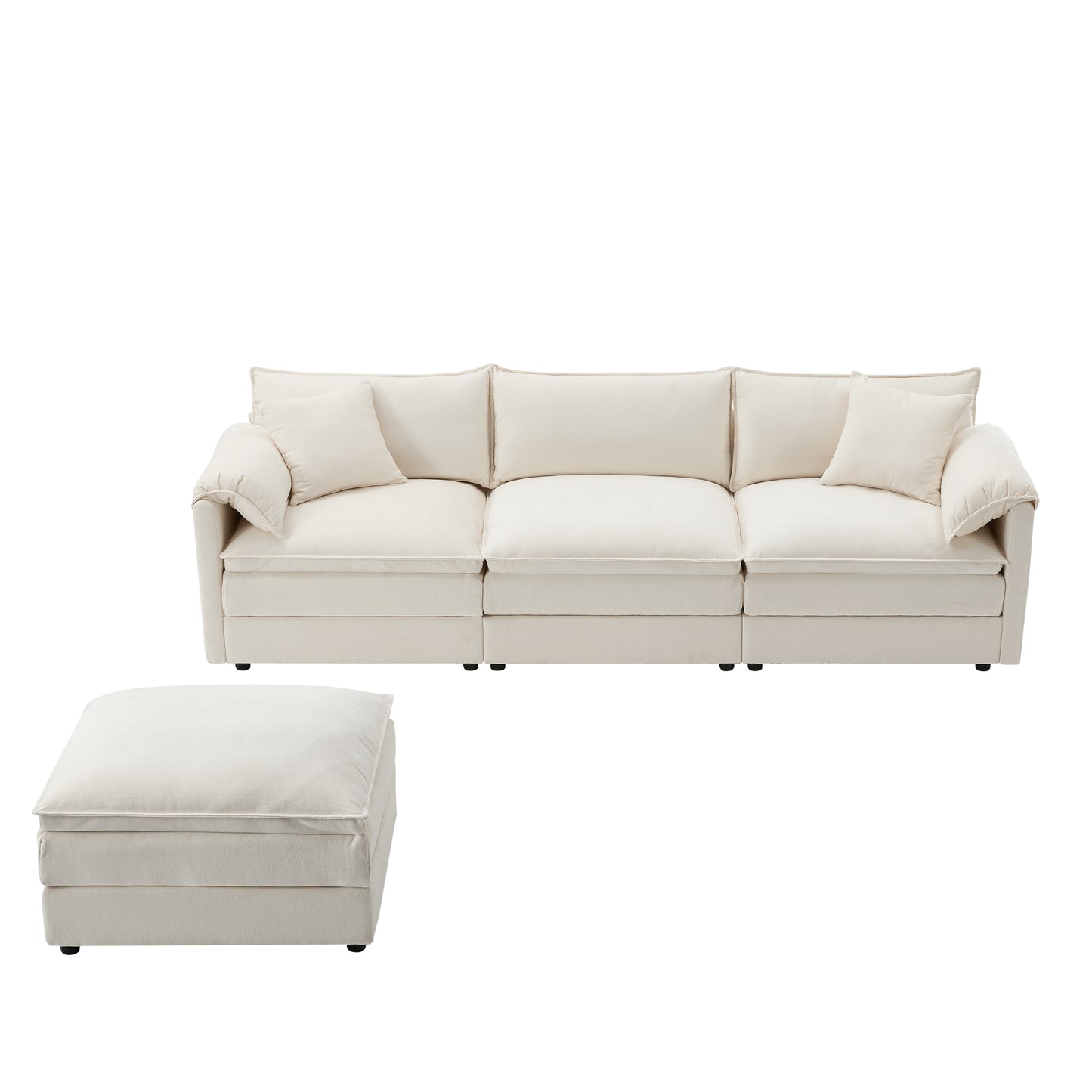 103.5" Chenille Modular Sectional Sofa