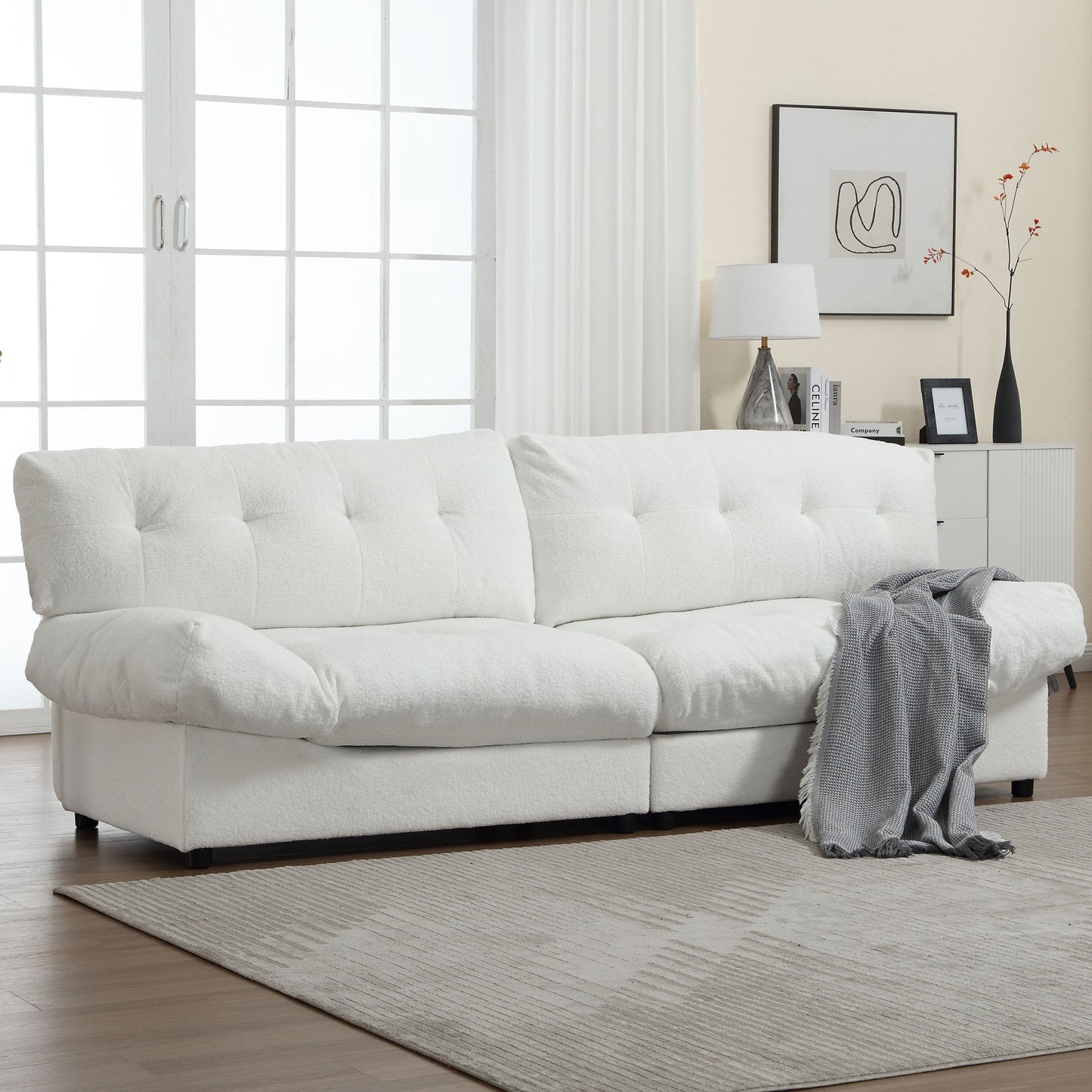 Cloud-Style Sofa | Teddy Velvet Upholstery
