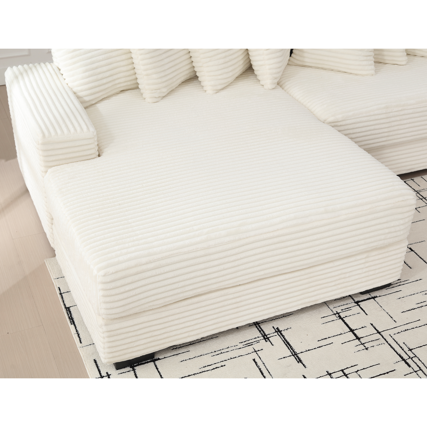 Oversized L-Shaped Corduroy Sofa