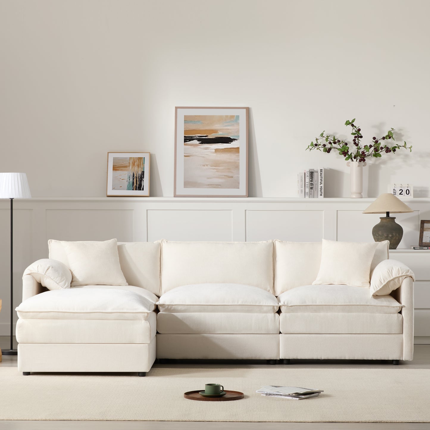 103.5" Chenille Modular Sectional Sofa