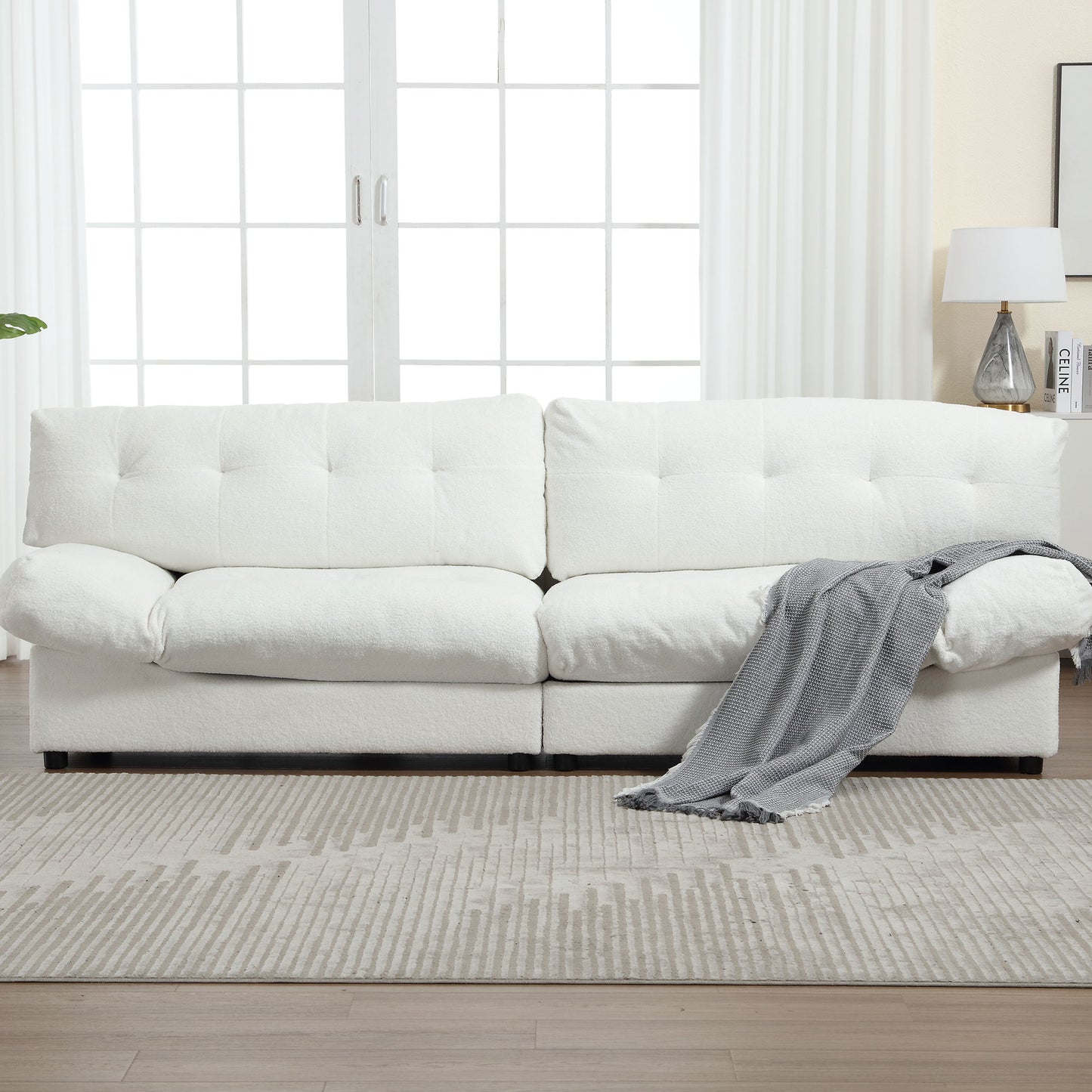 Cloud-Style Sofa | Teddy Velvet Upholstery